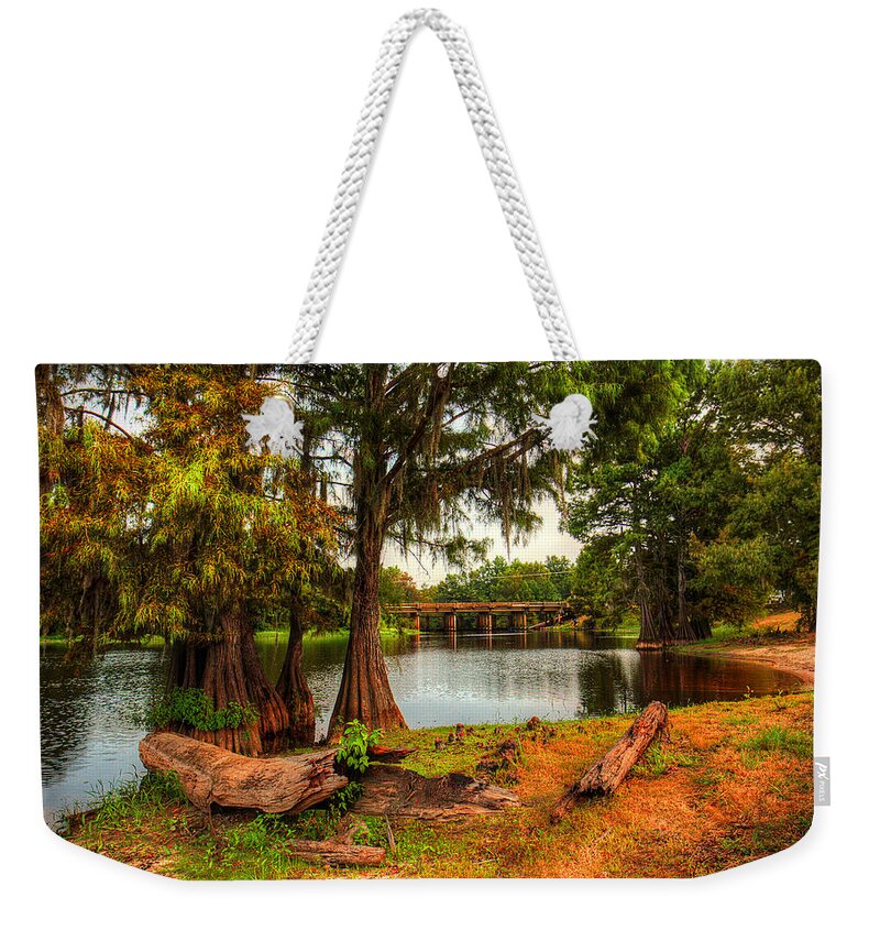 Coast Weekender Tote Bag featuring the photograph Cheniere Lake Coast by Ester McGuire