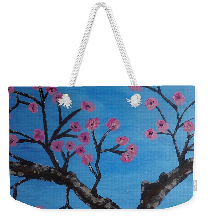 Cherry Blossom Weekender Tote Bag featuring the painting Cherry Blossoms II by Jimmy Clark