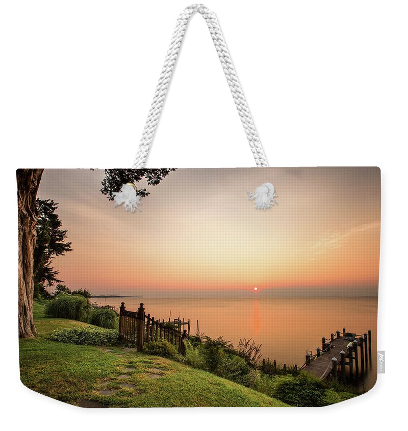 Chesapeake Bay Weekender Tote Bag featuring the photograph Chesapeake Morning by Walt Baker