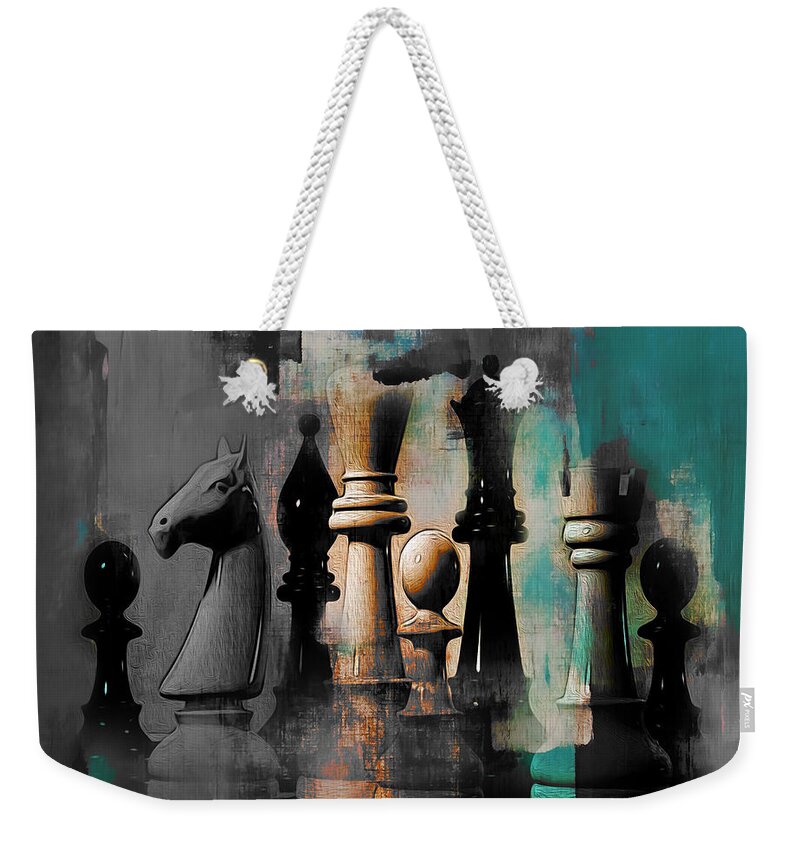 Chess Weekender Tote Bag featuring the painting Chess Board 87 by Gull G