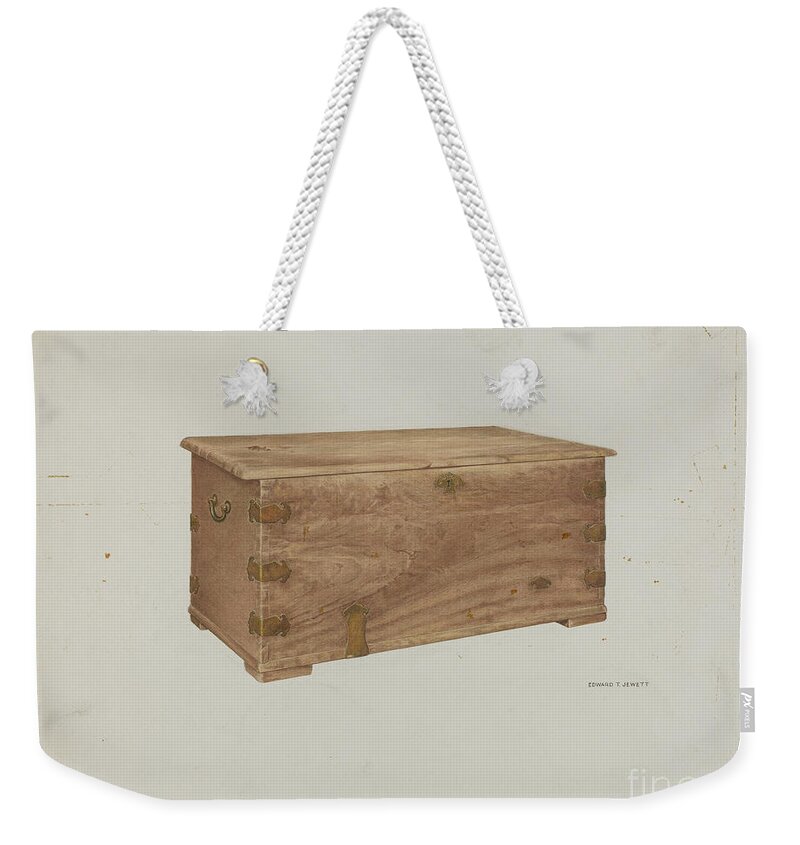  Weekender Tote Bag featuring the drawing Chest by Edward Jewett