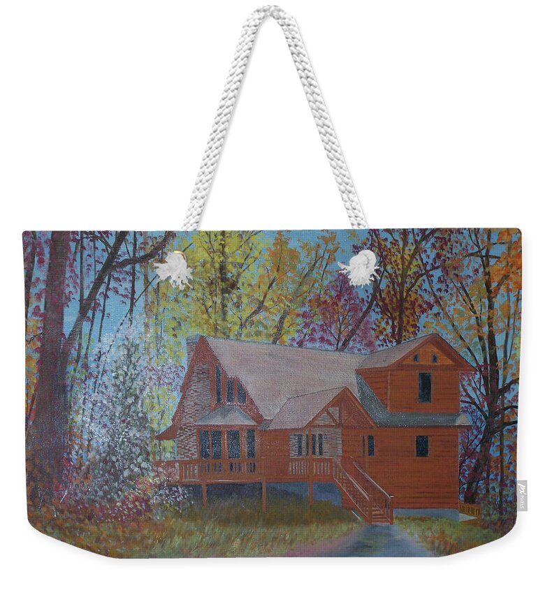 Autumn Weekender Tote Bag featuring the painting Chestnut Hills by Hal Newhouser
