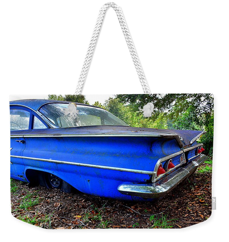 Chevrolet Bel Air Back Side 2 Weekender Tote Bag featuring the photograph Chevrolet Bel Air Back Side 2 by Lisa Wooten