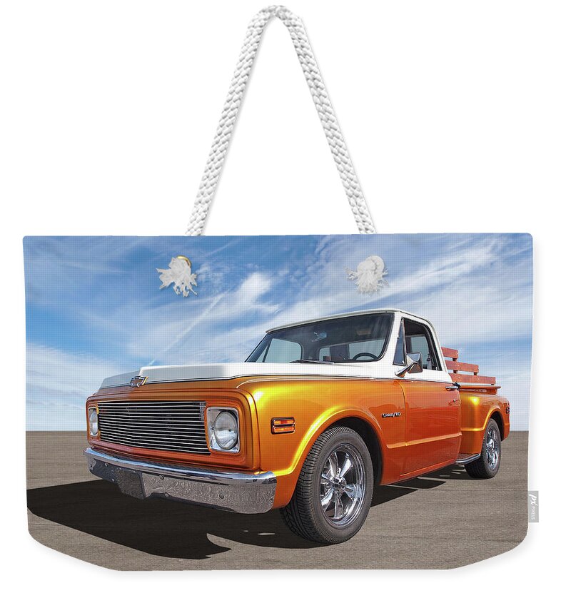 Chevrolet Truck Weekender Tote Bag featuring the photograph Chevy Custom C10 Stepside by Gill Billington