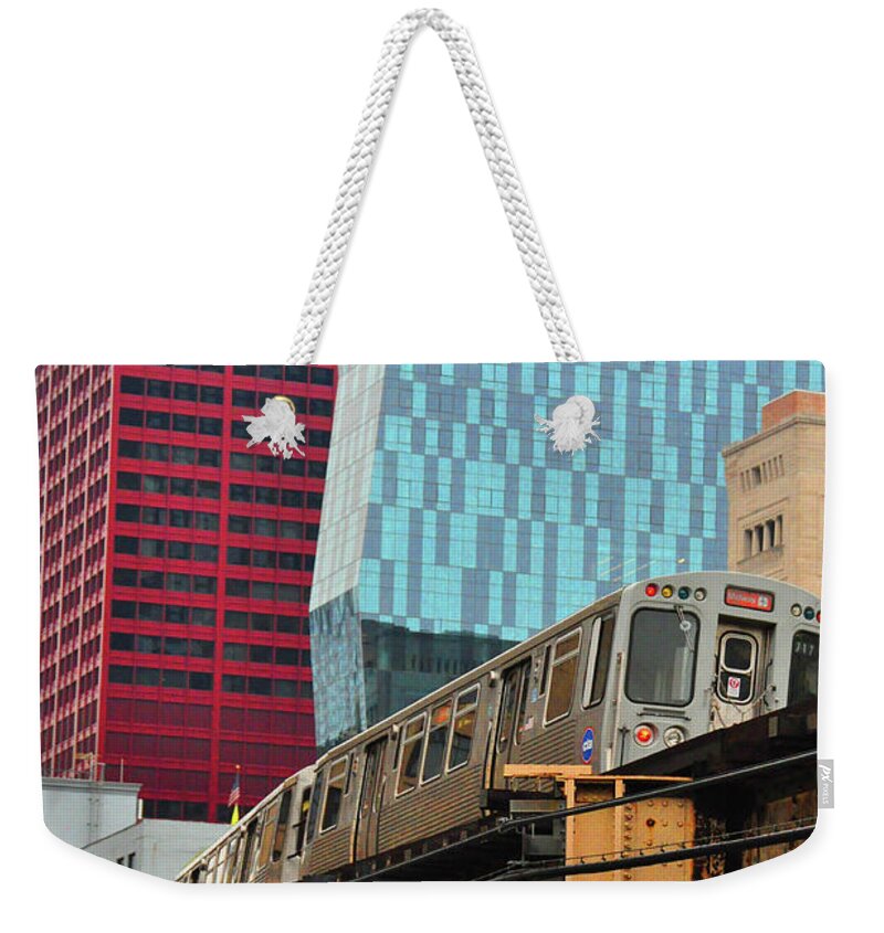 Chicago Weekender Tote Bag featuring the photograph Chicago Abstraction - Chicago, Illinois by Denise Strahm