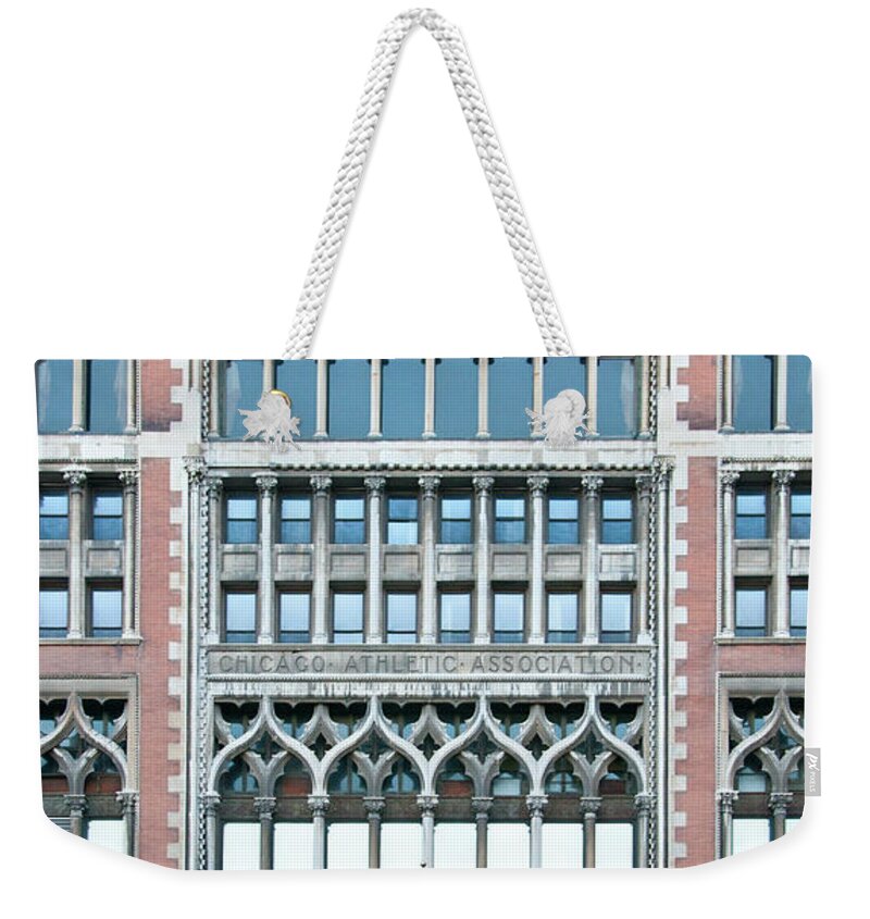 Chicago Weekender Tote Bag featuring the photograph Chicago Athletic Association by David Levin