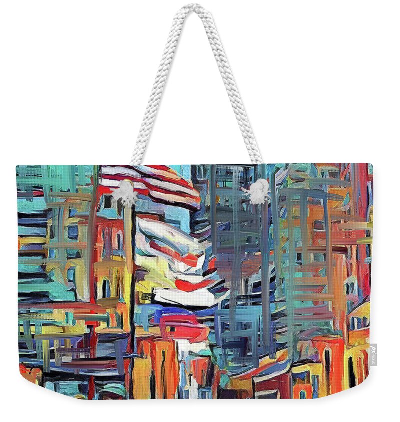 Millennium Weekender Tote Bag featuring the digital art Chicago colors 5 by Yury Malkov