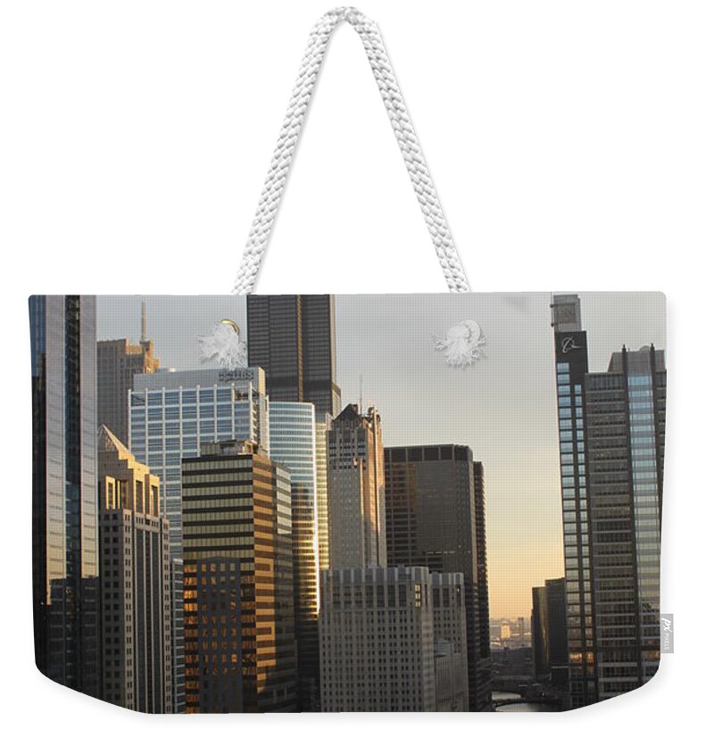 Chicago Weekender Tote Bag featuring the photograph Chicago River View by Lauri Novak