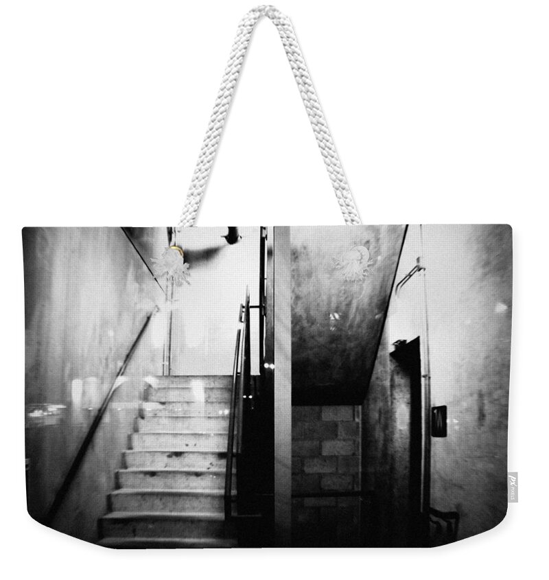 Chicago Weekender Tote Bag featuring the photograph Chicago Stairs by Kyle Hanson