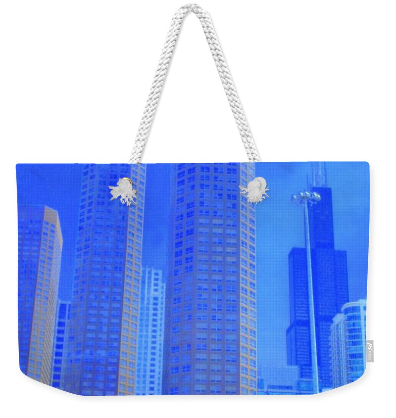 Cityscape Weekender Tote Bag featuring the photograph Chicago the city of blues 11 by Julie Lueders 