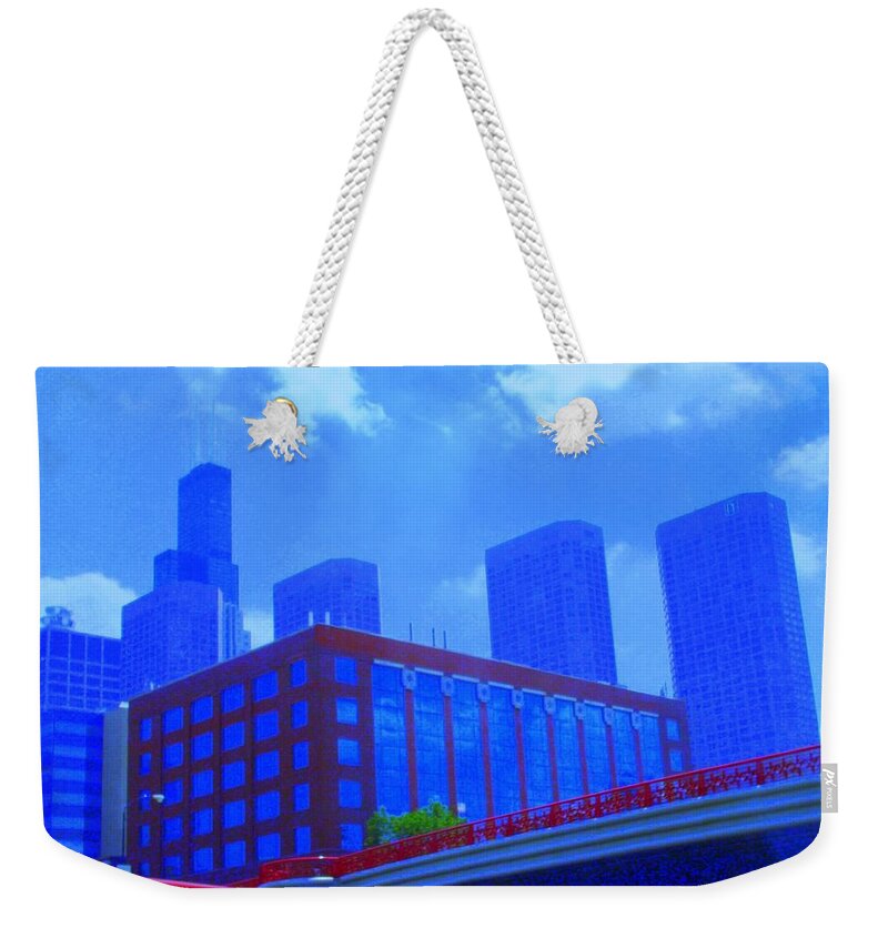 Cityscape Weekender Tote Bag featuring the photograph Chicago the city of blues by Julie Lueders 