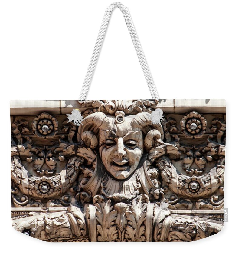 Art Weekender Tote Bag featuring the photograph Chicago Theater Jester by David Levin
