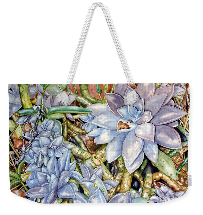 Nature Weekender Tote Bag featuring the painting Chicks n Hens in Nature by Kandyce Waltensperger