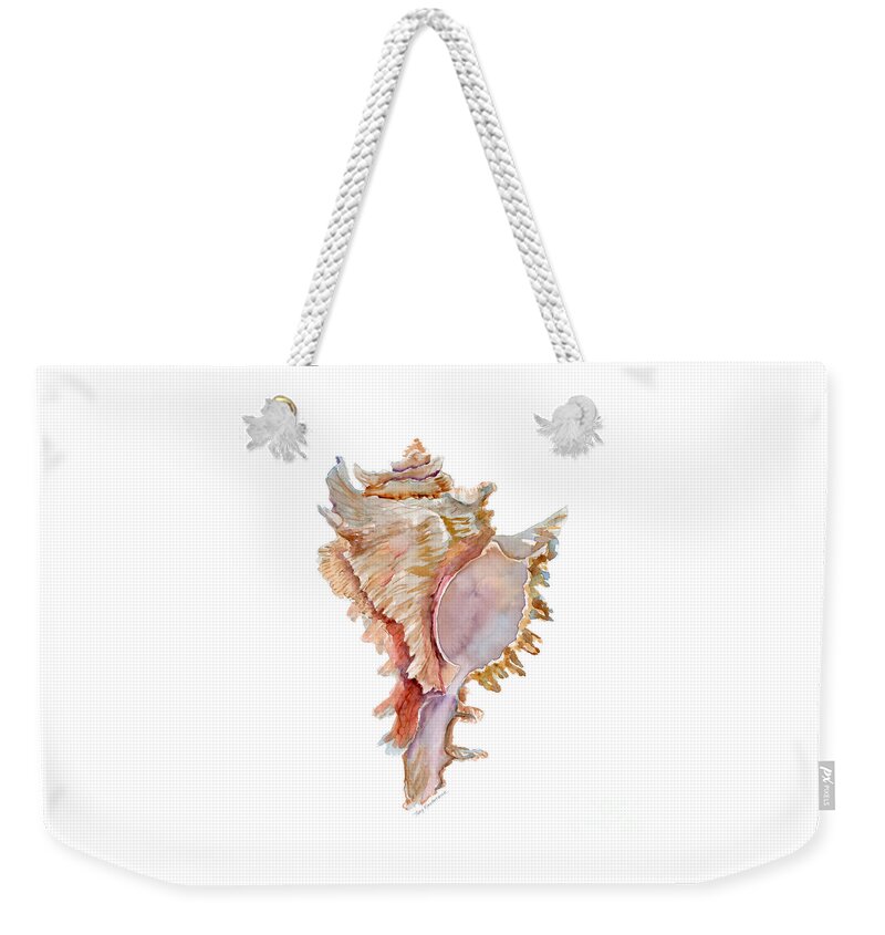 Shell Weekender Tote Bag featuring the painting Chicoreus Ramosus Shell by Amy Kirkpatrick