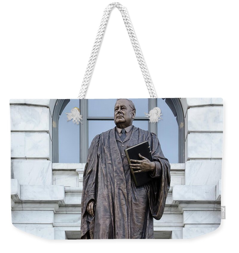 French Weekender Tote Bag featuring the photograph Chief Justice Edward Douglas White Statue- Nola by Kathleen K Parker