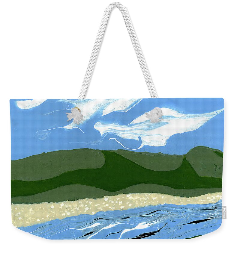 Abstract Weekender Tote Bag featuring the painting Childhood by Matthew Mezo