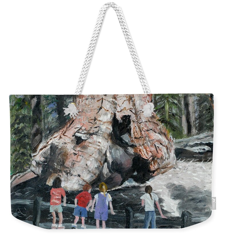 Children Weekender Tote Bag featuring the painting Children at Sequoia National Park by Quwatha Valentine