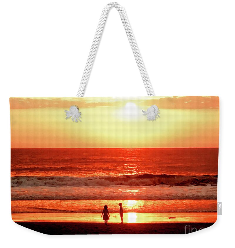 Sunset Weekender Tote Bag featuring the photograph Children by HELGE Art Gallery