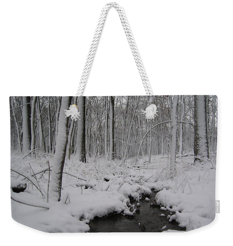 Winter Weekender Tote Bag featuring the photograph Chilly Creek by Dylan Punke