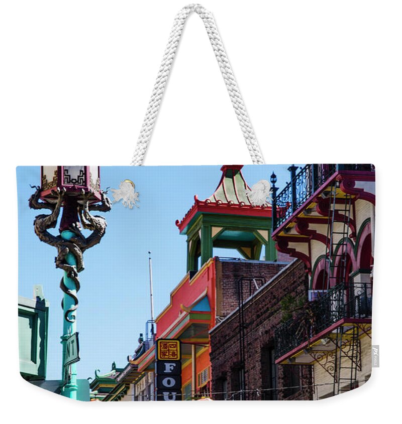 China Weekender Tote Bag featuring the photograph China Town by Judy Wolinsky