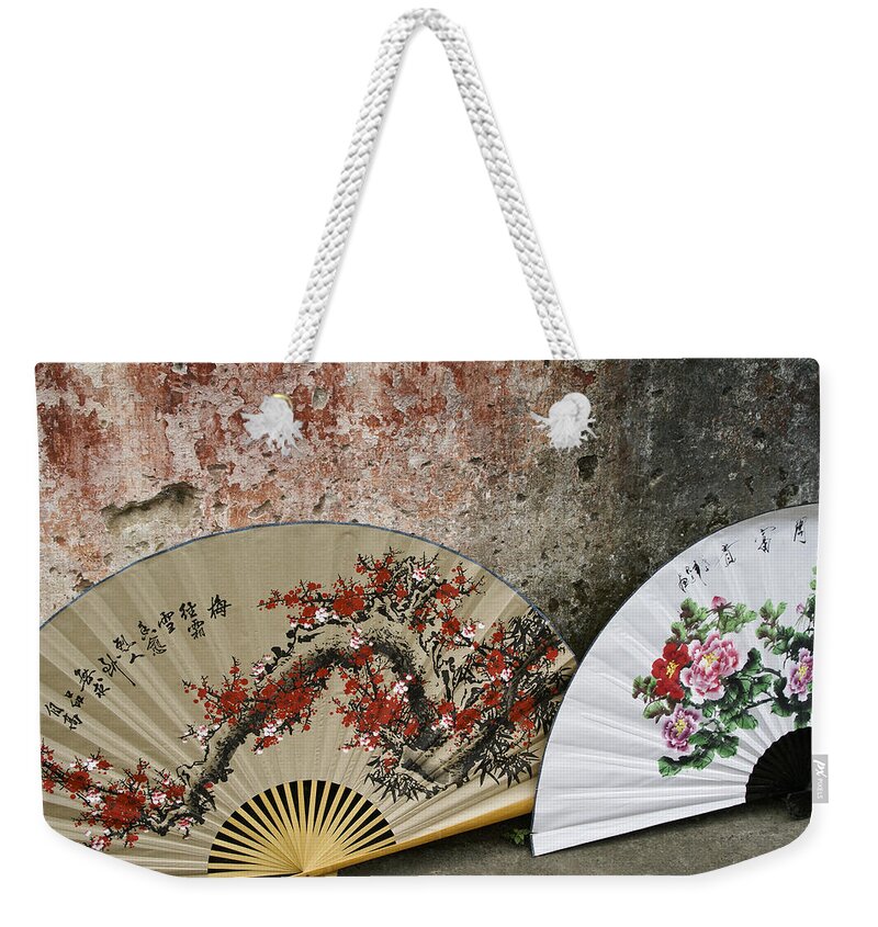 Asia Weekender Tote Bag featuring the photograph Chinese Fans by Michele Burgess