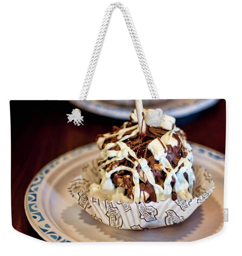 Food Weekender Tote Bag featuring the photograph Chocolate Caramel Apple by Dan McManus
