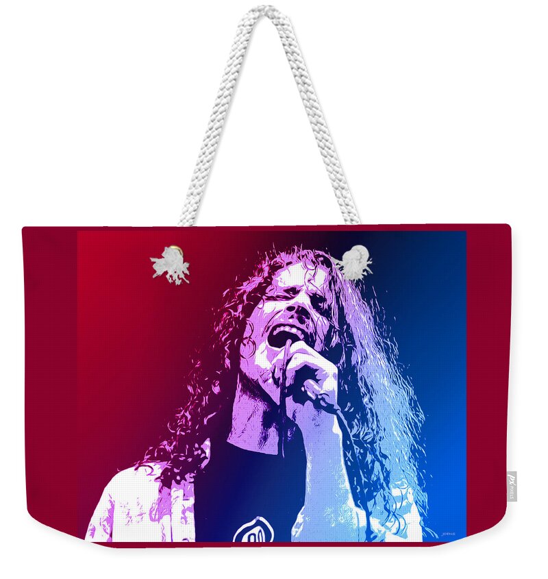 Tribute Weekender Tote Bag featuring the mixed media Chris Cornell 326 by Greg Joens