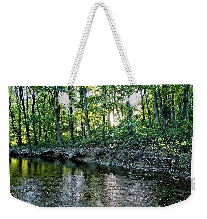 De Weekender Tote Bag featuring the photograph Christina River, Newark #02443 by Raymond Magnani