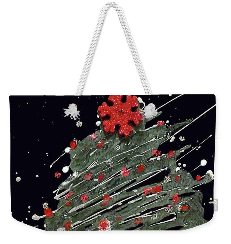 Christmas Tree Greeting Card Weekender Tote Bag featuring the painting Christmas Classic by Jilian Cramb - AMothersFineArt