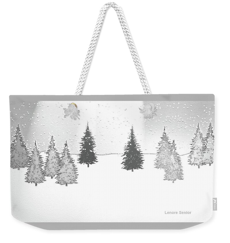 Minimal Weekender Tote Bag featuring the mixed media Christmas Eve by Lenore Senior