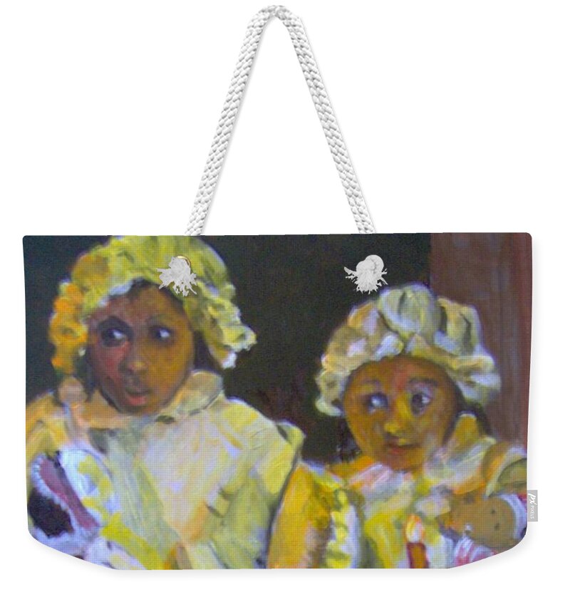 Girls Weekender Tote Bag featuring the painting Christmas Eve by Saundra Johnson