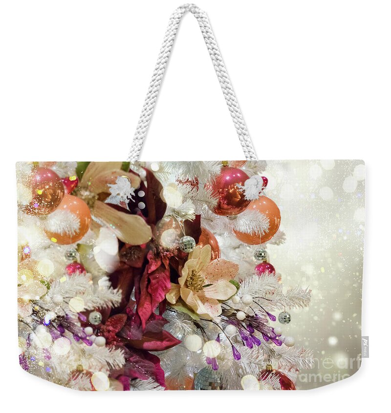 Christmas Weekender Tote Bag featuring the photograph Christmas White Tree by Anastasy Yarmolovich