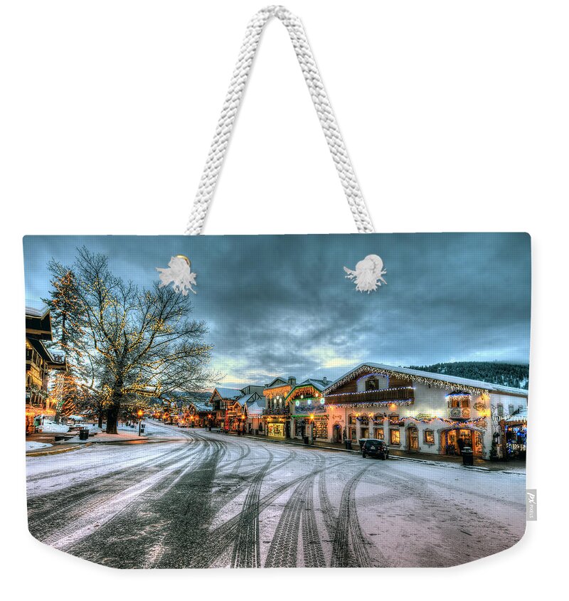 Hdr Weekender Tote Bag featuring the photograph Christmas on Main Street by Brad Granger