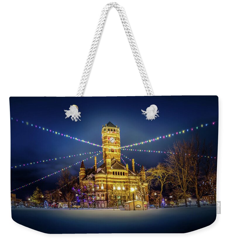 Christmas Weekender Tote Bag featuring the photograph Christmas On The Square 2 by Michael Arend