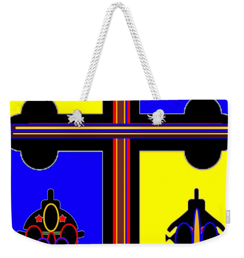 Christian Weekender Tote Bag featuring the painting Christmas Ornate 2 by Joe Dagher