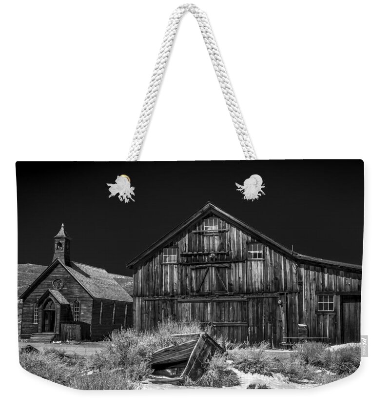 California Weekender Tote Bag featuring the photograph Church and Barn by Cat Connor