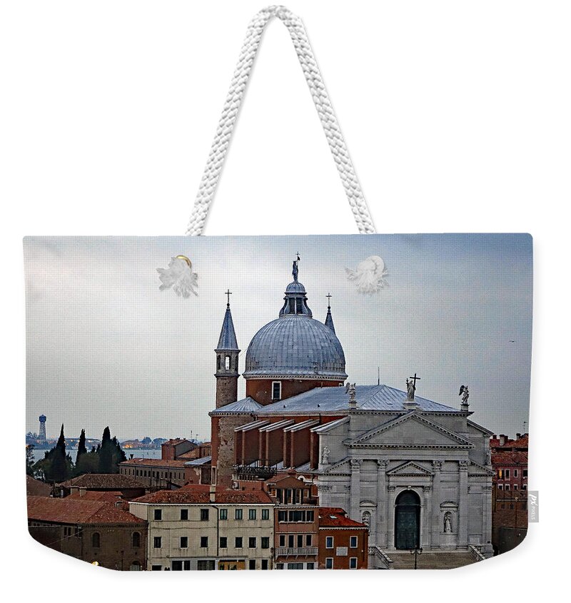 Church Of The Santissimo Redentore Weekender Tote Bag featuring the photograph Church Of The Santissimo Redentore On Giudecca Island In Venice Italy by Rick Rosenshein