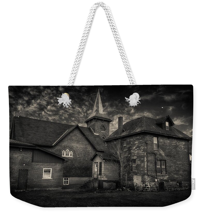 Abandoned Weekender Tote Bag featuring the photograph Churh for Sale by Jakub Sisak