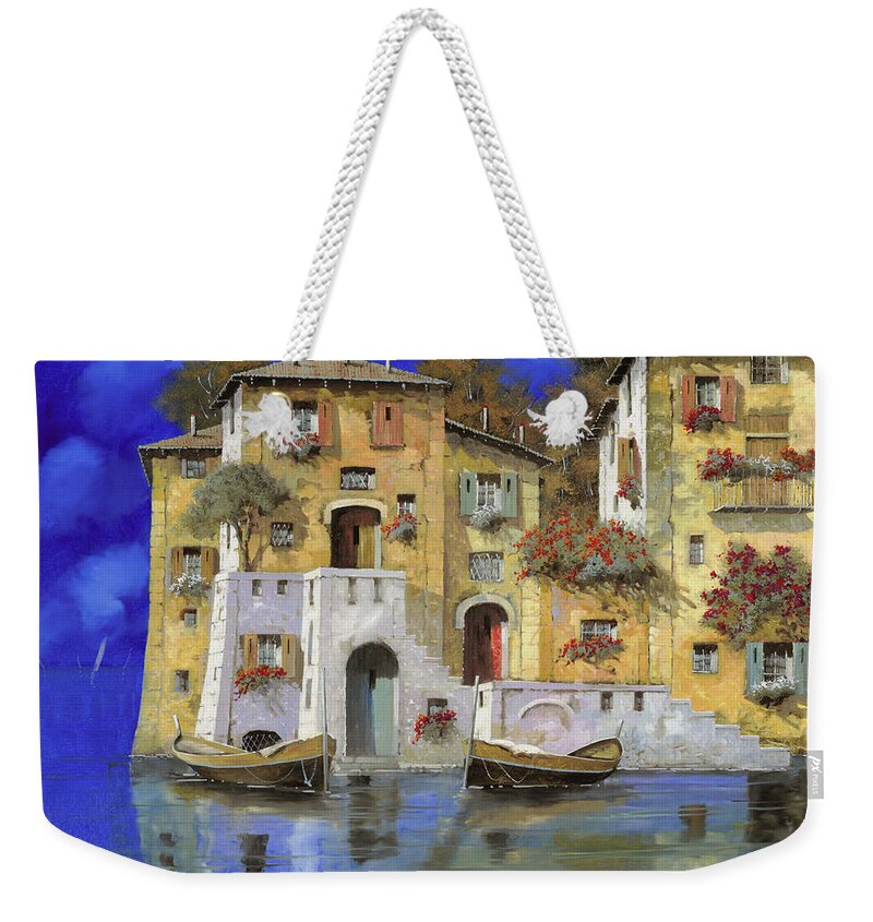 Landscape Weekender Tote Bag featuring the painting Cieloblu by Guido Borelli