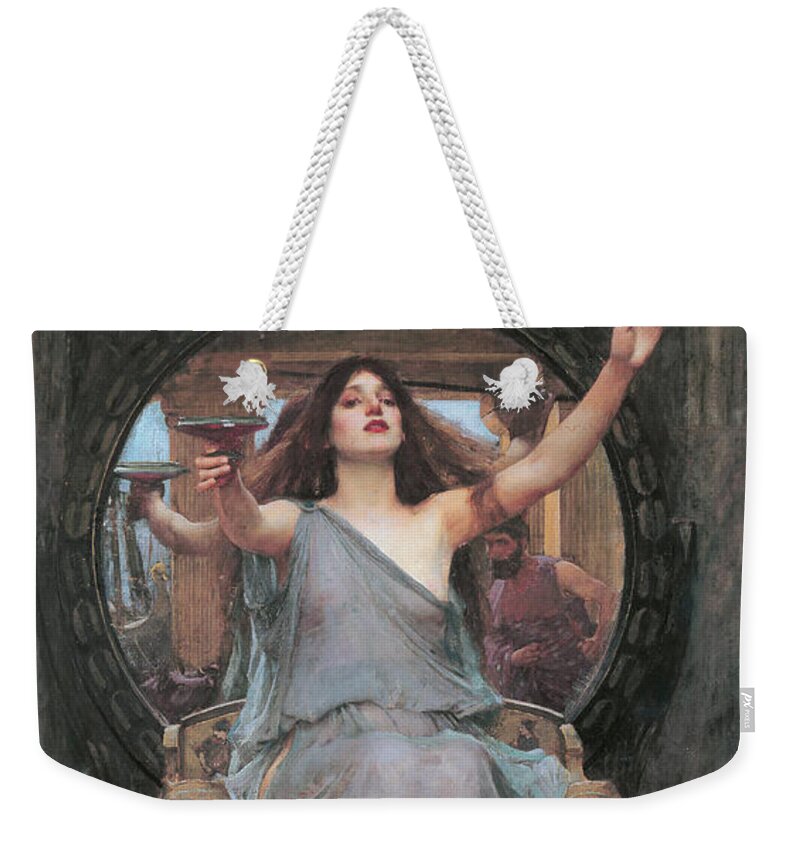 Pre-raphaelite Weekender Tote Bag featuring the painting Circe Offering the Cup to Odysseus by John William Waterhouse