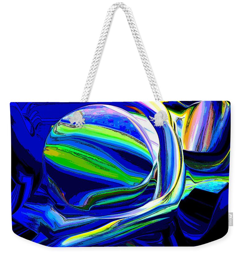Original Modern Art Abstract Contemporary Vivid Colors Weekender Tote Bag featuring the digital art Circle 7 by Phillip Mossbarger