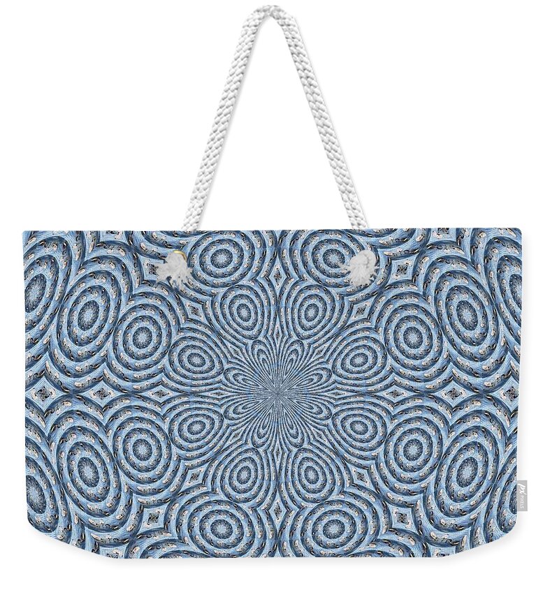 Creative Weekender Tote Bag featuring the digital art Circle Explosion by Ee Photography