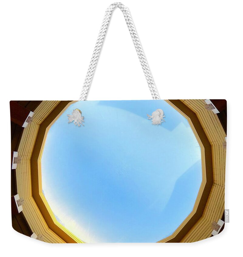 Window Weekender Tote Bag featuring the photograph Circle Skylight by Suzanne Lorenz