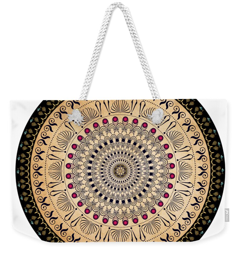 Mandala Weekender Tote Bag featuring the digital art Circularium No 2637 by Alan Bennington
