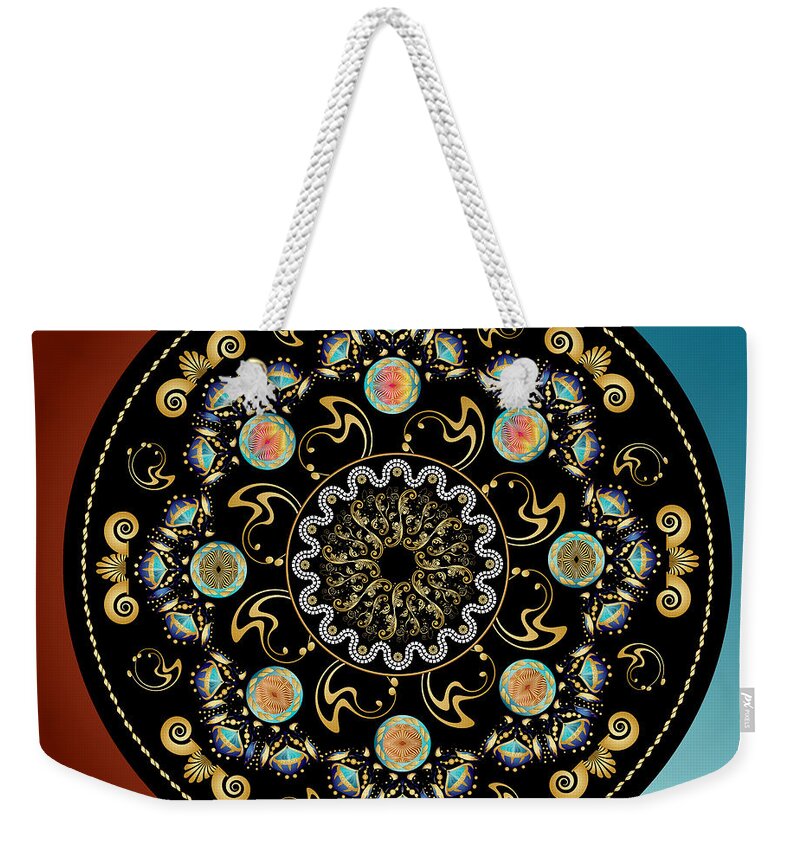 Mandala Weekender Tote Bag featuring the digital art Circularium No 2640 by Alan Bennington