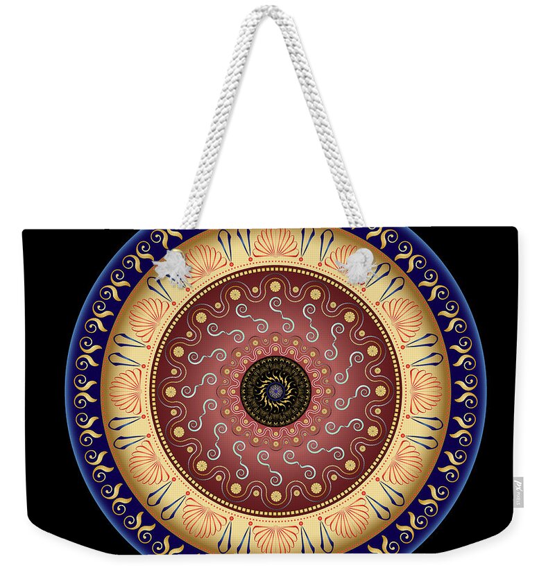Mandala Weekender Tote Bag featuring the digital art Circularium No 2646 by Alan Bennington