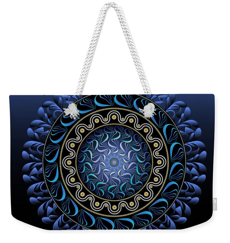 Mandala Weekender Tote Bag featuring the digital art Circularium No 2656 by Alan Bennington