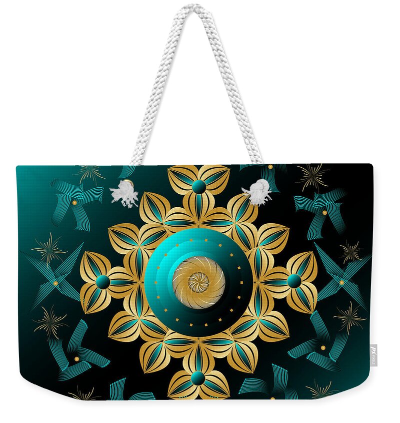 Mandala Weekender Tote Bag featuring the digital art Circularium No 2704 by Alan Bennington