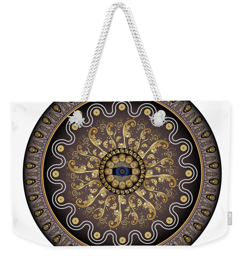 Mandala Weekender Tote Bag featuring the digital art Circularium No. 2729 by Alan Bennington