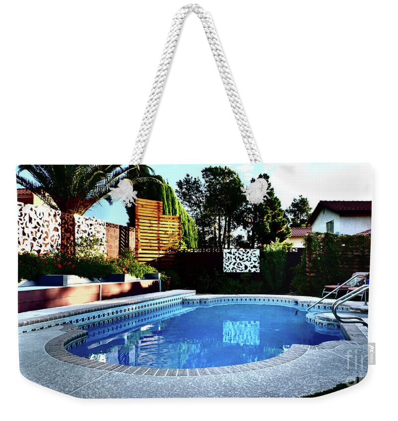  Weekender Tote Bag featuring the digital art Cisco Lane Pool by Darcy Dietrich
